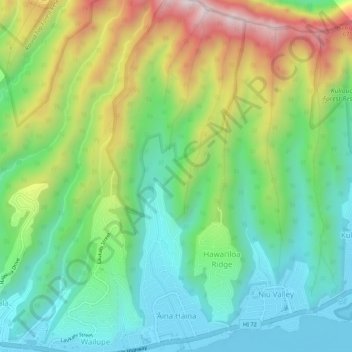 ‘Āina Haina topographic map, elevation, terrain