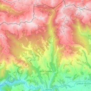 Lles de Cerdanya topographic map, elevation, terrain