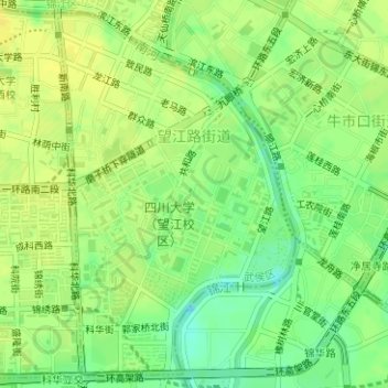 望江路街道 topographic map, elevation, terrain