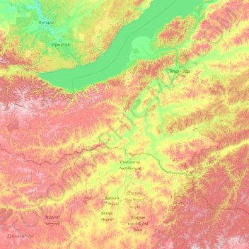 Селенга topographic map, elevation, terrain