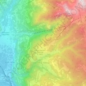 Avelengo topographic map, elevation, terrain