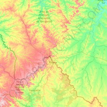 Sant'Ana do Livramento topographic map, elevation, terrain