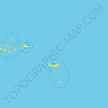 Açores topographic map, elevation, terrain