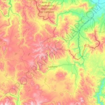 Caylloma topographic map, elevation, terrain
