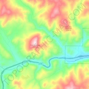 Basin topographic map, elevation, terrain