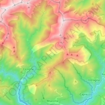 Miazzina topographic map, elevation, terrain