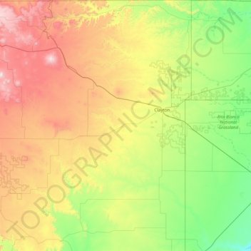 Union County topographic map, elevation, terrain