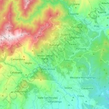 Vallanzengo topographic map, elevation, terrain