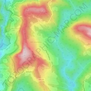 Каштаны topographic map, elevation, terrain