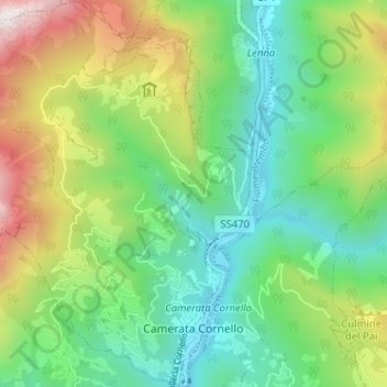 Camerata Cornello topographic map, elevation, terrain