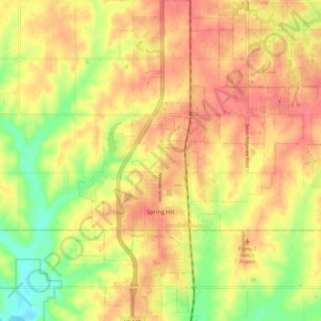 Spring Hill topographic map, elevation, terrain