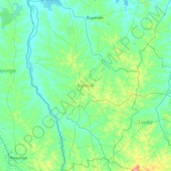 Kamuli topographic map, elevation, terrain