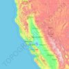 Northern California topographic map, elevation, terrain