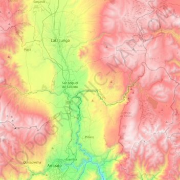 Salcedo topographic map, elevation, terrain