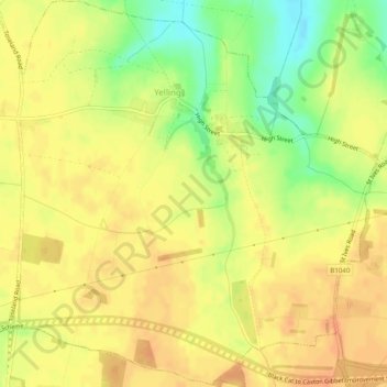 Yelling topographic map, elevation, terrain