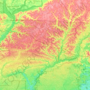 Gadsden County topographic map, elevation, terrain