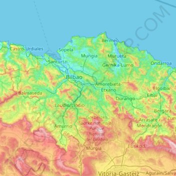 Vizcaya topographic map, elevation, terrain