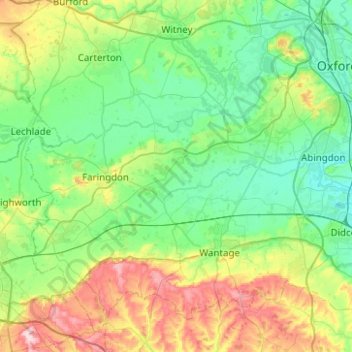 Vale of White Horse topographic map, elevation, terrain