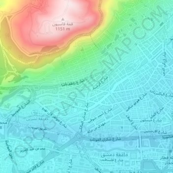 Al-Muhajerin Municipality topographic map, elevation, terrain