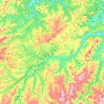 Tineo topographic map, elevation, terrain