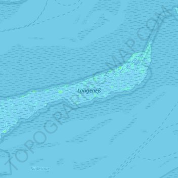 Langeneß topographic map, elevation, terrain