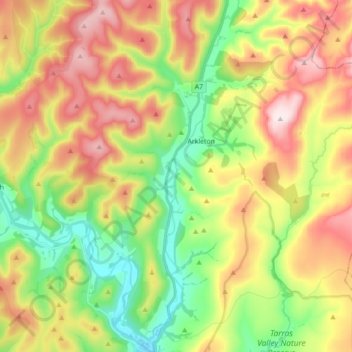 Ewes Water topographic map, elevation, terrain