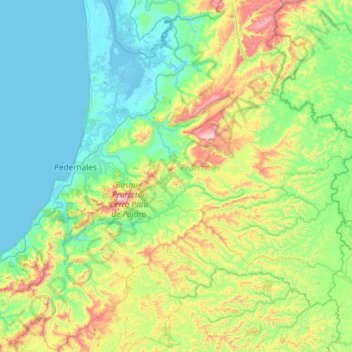 Parroquia Pedernales topographic map, elevation, terrain