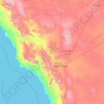 Medina Province topographic map, elevation, terrain
