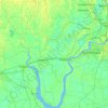 Howrah District topographic map, elevation, terrain