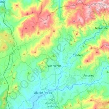 Vila Verde topographic map, elevation, terrain