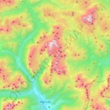 Monte Civetta topographic map, elevation, terrain