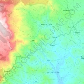 Abas/Ales topographic map, elevation, terrain