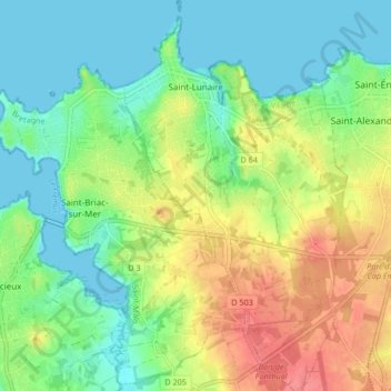 Saint-Lunaire topographic map, elevation, terrain