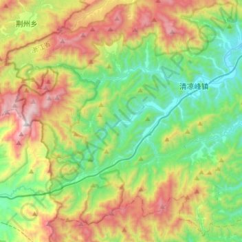 清凉峰镇 topographic map, elevation, terrain