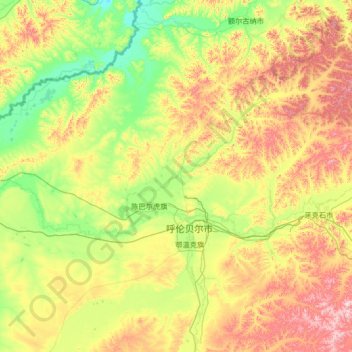 陈巴尔虎旗 topographic map, elevation, terrain