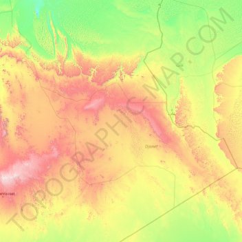 Tassili n'Ajjer Cultural Park topographic map, elevation, terrain