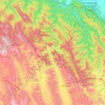 Municipio Mairana topographic map, elevation, terrain