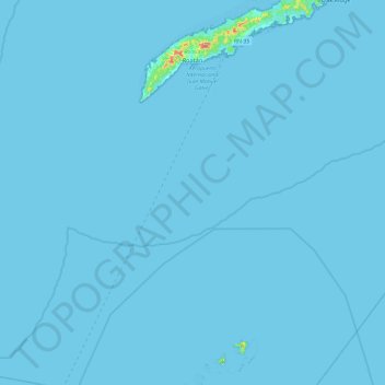 Roatán topographic map, elevation, terrain