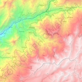 Chunchi topographic map, elevation, terrain