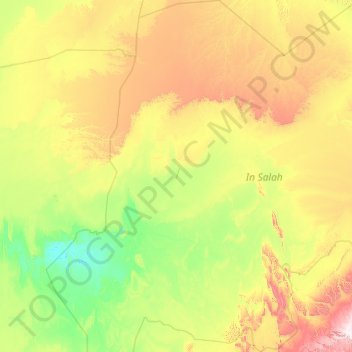 In Salah topographic map, elevation, terrain