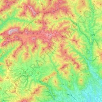 Naturpark Almenland topographic map, elevation, terrain