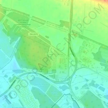 городское поселение Лесная Поляна topographic map, elevation, terrain