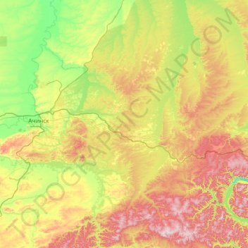 Козульский район topographic map, elevation, terrain