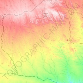 Matobo topographic map, elevation, terrain