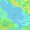 Juglas ezers topographic map, elevation, terrain