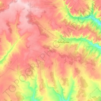Бижбулякский сельсовет topographic map, elevation, terrain