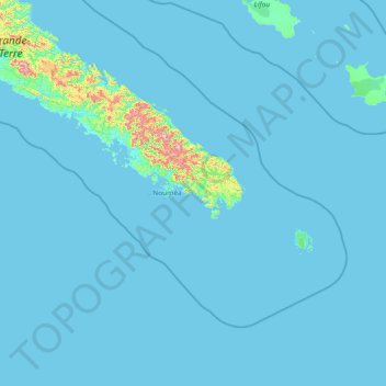 South Province topographic map, elevation, terrain