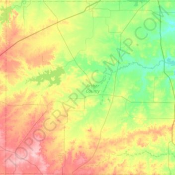 Archer County topographic map, elevation, terrain