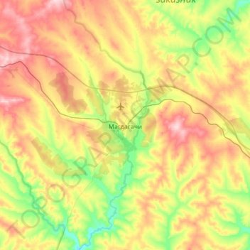 городское поселение Магдагачи topographic map, elevation, terrain