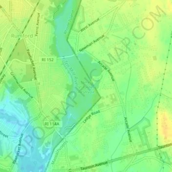 James V. Turner Reservoir topographic map, elevation, terrain
